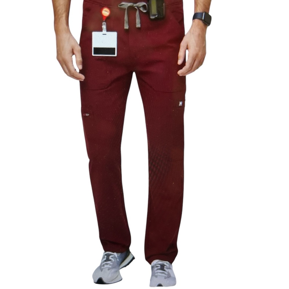 Men's Burgundy Scrub Pants